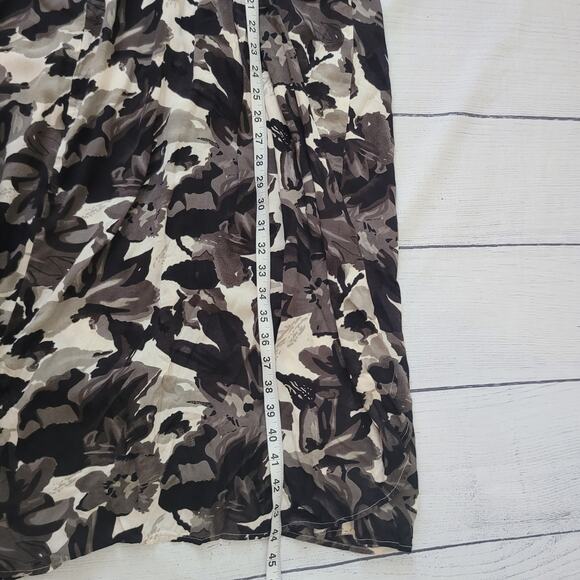 Panache Size M Sheer Dark Floral Grey Cream Long Line Cover-Up Kimono - Picture 6 of 10